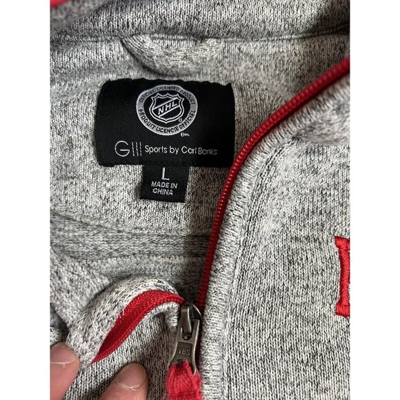 Detroit Red Wings NHL GIII Sports Pull Over Mens Large Gray/Red - Picture 6 of 10